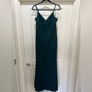 Lulus Moments Of Bliss Forest Green Backless Mermaid Maxi Dress - Size L